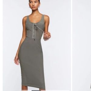 Corset midi dress. Grey. Size M